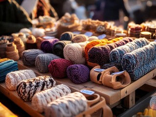 Craft fairs, vibrant stalls, dynamic goods, handmade creations