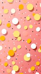 Yellow Circles, Dots, Balls on Pink Background, Abstract Image, Texture, Pattern, Wallpaper, Cover and Screen of Smartphone, Cell Phone, Computer, Laptop, 9:16 and 16:9 Format