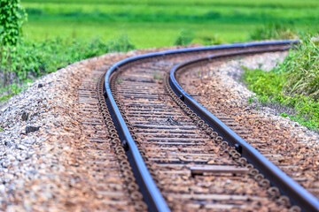 Obraz premium カーブする線路