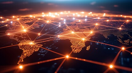 Modern Logistics Hub with Digital Screens and Automated Robots