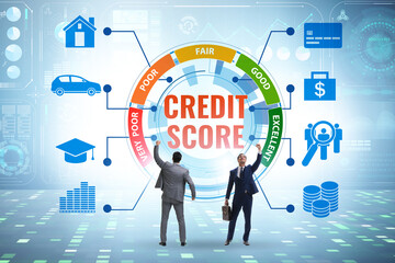 Credit score concept with businessman