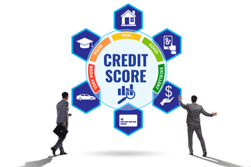 Credit score concept with businessman