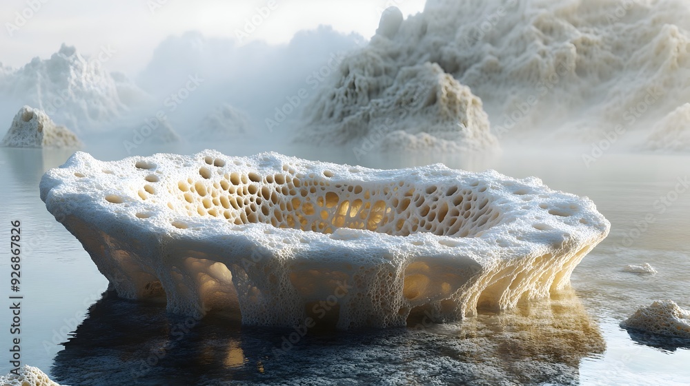 Aufkleber a 3d rendered showcasing an experimental stability test of a precursor design