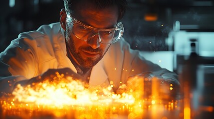Scientist Examining Decomposition Processes at High Temperatures in Laboratory