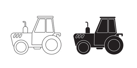 Tractor icon vector set. agriculture illustration sign collection. vehicle symbol.