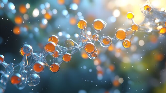 A 3D Rendered Visualization of a Compound Reaction and Product Formation