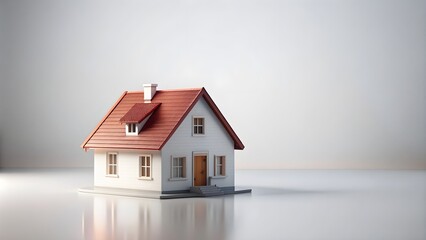 Isolated house mockup on white surface, , house, mockup, isolated, white, surface, architecture, design, home, building