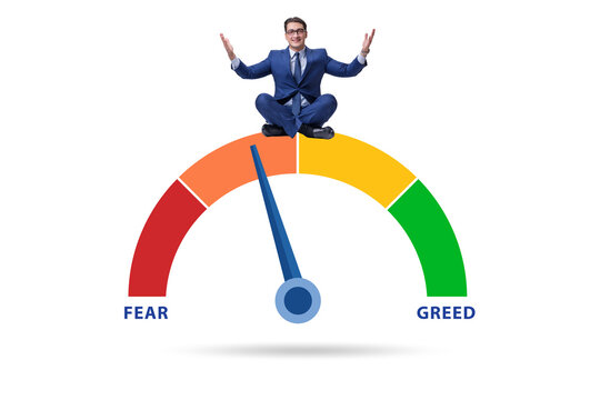 Fear and greed investor behaviour concept