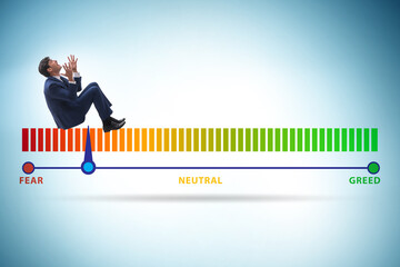 Fear and greed investor behaviour concept