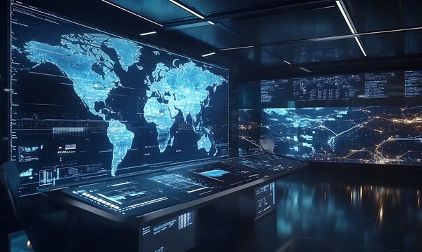 High-Tech International Shipping Hub with Automated Sorting and Real-Time Tracking