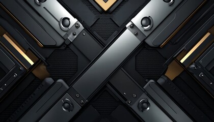 Abstract Metallic Design with Gold Accents