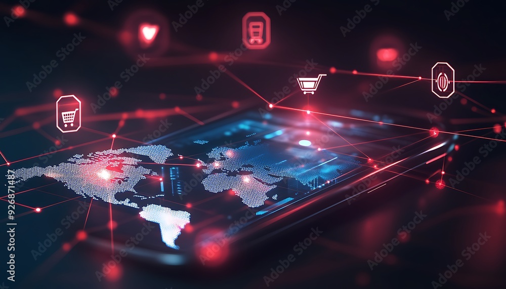 Poster High-Tech Control Room for Monitoring Mobile Commerce with Real-Time Data