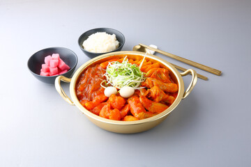 회색배경의 곱도리탕 Gopdoritang with gray background
