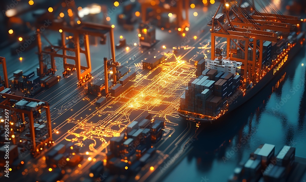 Aufkleber high-tech warehouse with automated systems and real-time inventory management