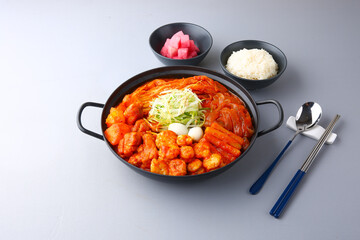 회색배경의 곱도리탕 Gopdoritang with gray background