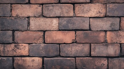 Fototapeta premium A close-up view of a textured brick wall, showcasing its rustic appearance and earthy tones.
