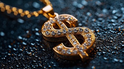 Diamond Dollar Sign Pendant.