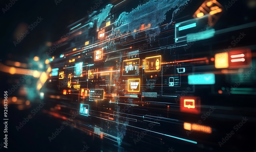Aufkleber visualization of global expansion strategy with real-time growth metrics
