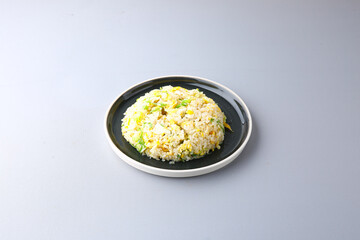 회색배경의 볶음밥 Fried rice with gray background