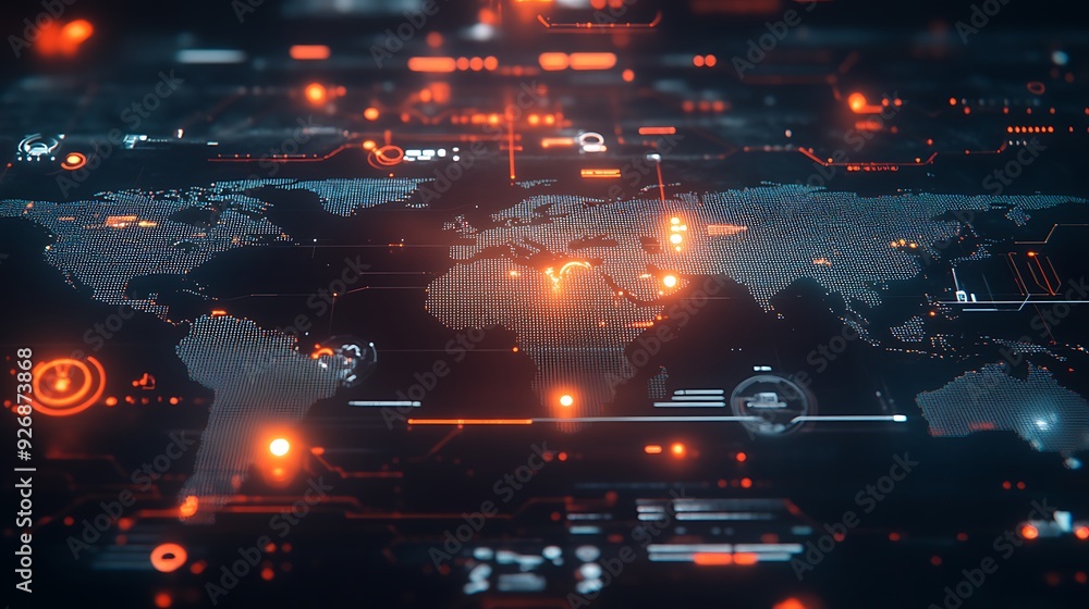 Aufkleber Visualization of Global Expansion Strategy with Real-Time Growth Metrics
