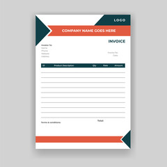 Minimal, vector, invoice design for company