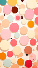Colorful Circles, Dots, Balls on Pink Background, Abstract Image, Texture, Pattern, Wallpaper, Cover and Screen of Smartphone, Cell Phone, Computer, Laptop, 9:16 and 16:9 Format