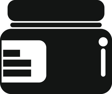 recommend clip art: Black and white silhouette of a jar for beauty products
