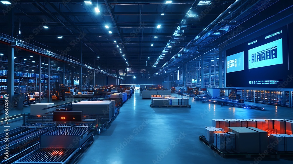 Aufkleber High-Tech Global Fulfillment Center with Automated Robots and Real-Time Inventory