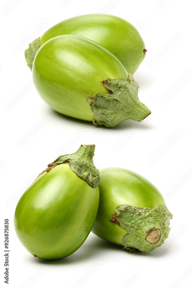 Wall mural Ripe eggplant isolated on a white background