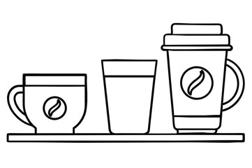 Coffee cup icons set Black and white design Vector illustration