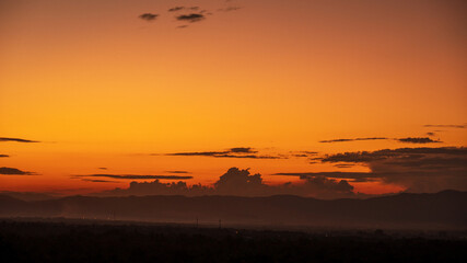 Golden sky sunrise dramatic beautiful landscape view. Dawn sky gold dusk time cloudscape with sunlight. Dramatic sunset scenic landscape. Beautiful landscape sunshine nature