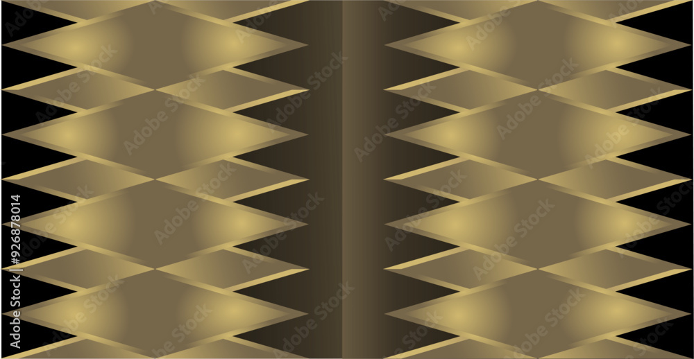 Poster a composition of black empty space and a geometric arrangement of triangular and rectangular shapes 