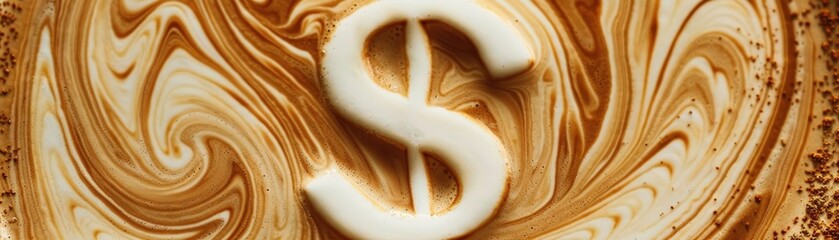 Dollar Sign in Coffee Foam