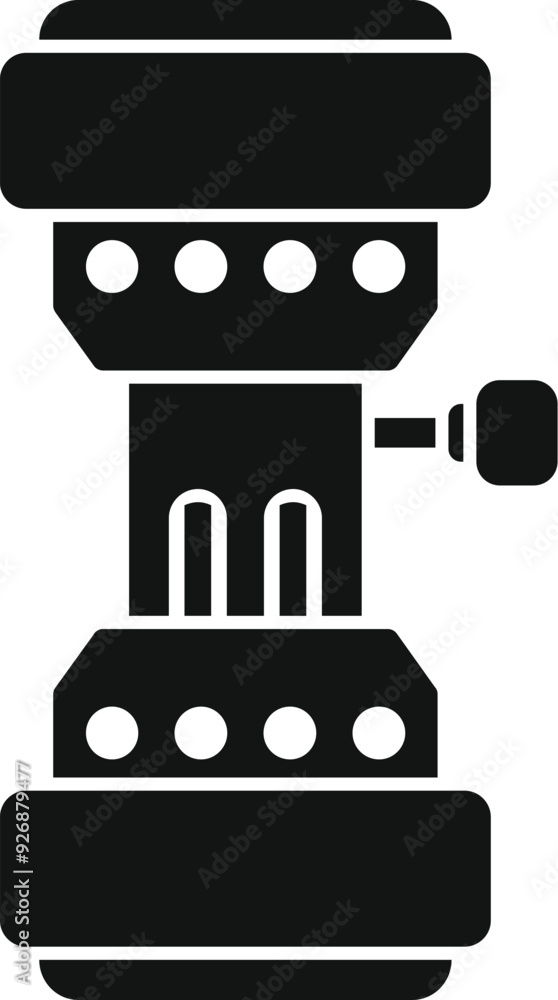 Poster machine processing equipment manufacturing icon in simple style on a white background
