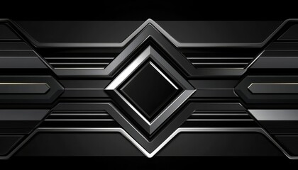 Abstract Geometric Black and Silver Background