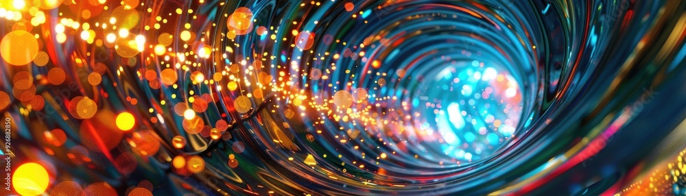 Aufkleber a vibrant swirl of colorful lights creating a mesmerizing tunnel effect, perfect for abstract and di