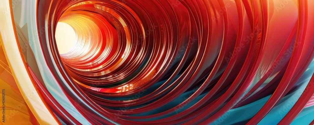 Poster vibrant abstract tunnel with swirling colors, creating a mesmerizing sense of depth and motion.