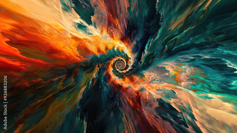 Aufkleber a mesmerizing spiral of vibrant colors blending harmoniously in a dynamic abstract composition, evok