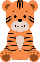 Tiger Animal Sitting Pose