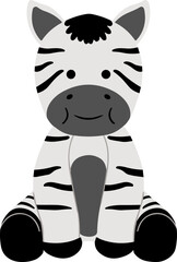 Zebra Animal Sitting Pose