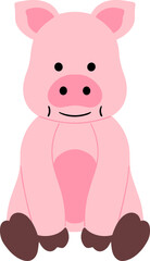 Pig Animal Sitting Pose