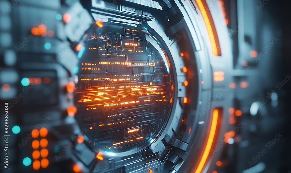Poster detailed shot of secure digital vault protecting sensitive information