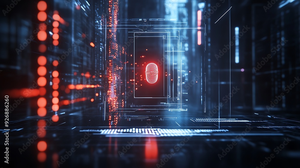 Poster secure network interface showing the process of identity verification