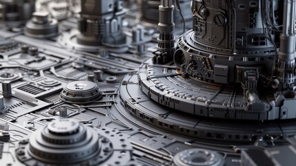 Futuristic Machinery Close-up