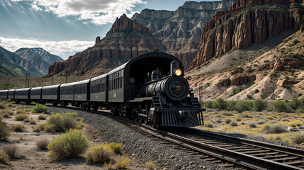 train in the mountains