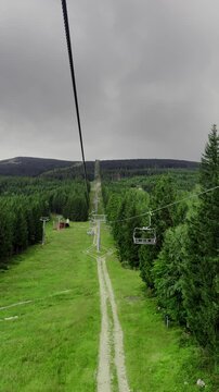 Cable car in Karpacz. Poland. Karkonosze National Park