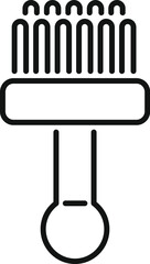 Line art style icon of a cleaning brush, perfect for representing cleaning tasks and tools