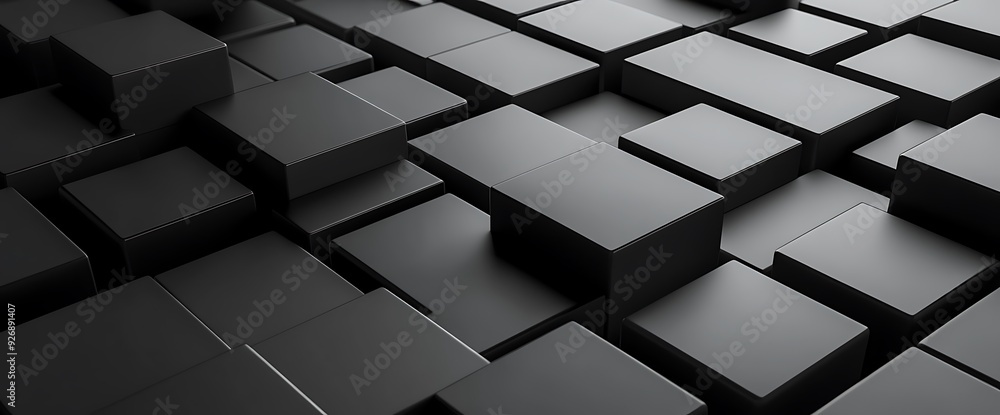 Aufkleber abstract background with black square blocks in a grid pattern.