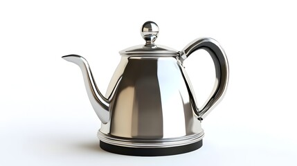 Fototapeta premium Vintage Stainless Steel Electric Kettle Isolated on White Background