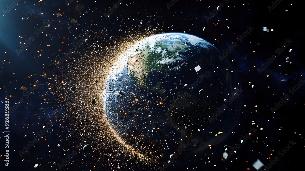 Poster Visualizing the Vast Array of Space Debris Orbiting the Earth